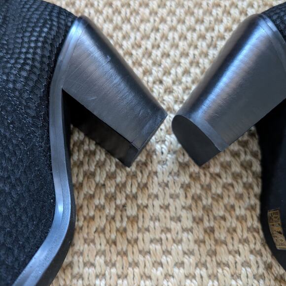 Jeffrey Campbell Rosee Black Suede Snake Print Ankle Block Heel Boots 10 NWOB - Picture 5 of 9